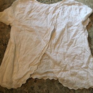 J Crew linen tulip-back top